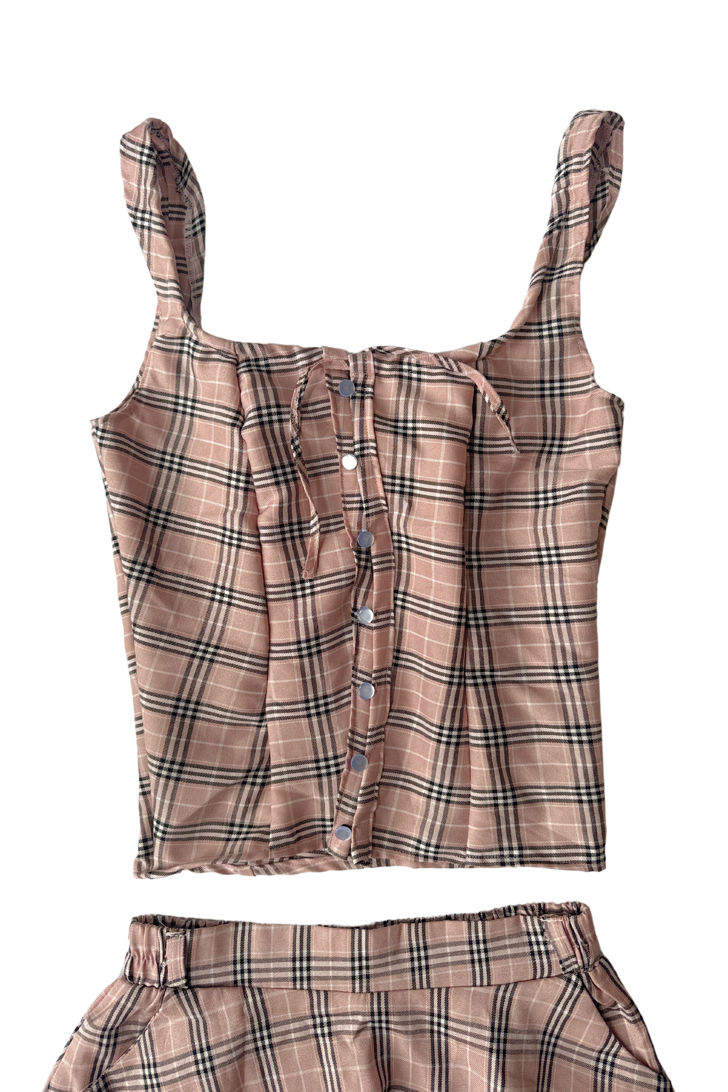 Amelie Set in Plaid Pink XS-S