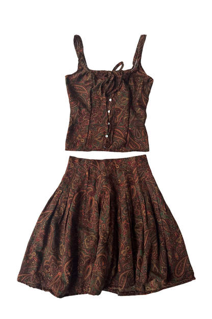 Amelie Set in Brown Paisley XS-S