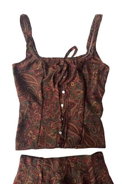 Amelie Set in Brown Paisley XS-S