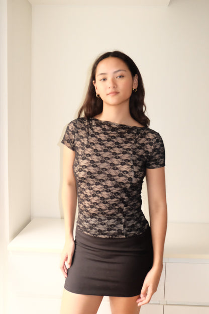 Joan Top in Lace Black XS-S