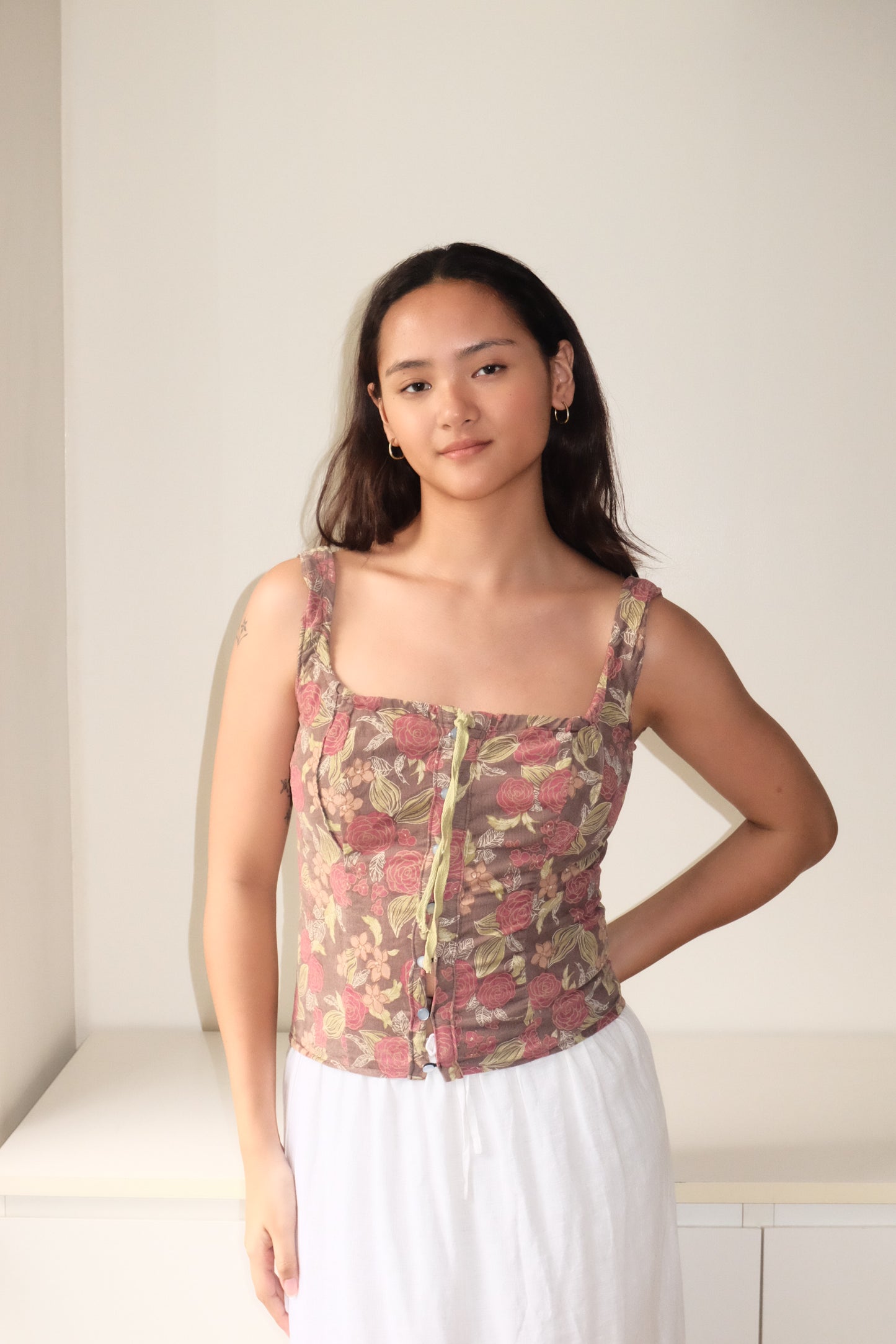 Amelie Top in Vintage Roses S