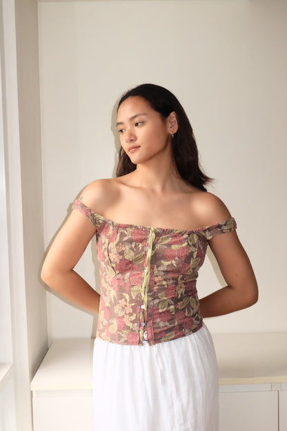 Amelie Top in Vintage Roses S