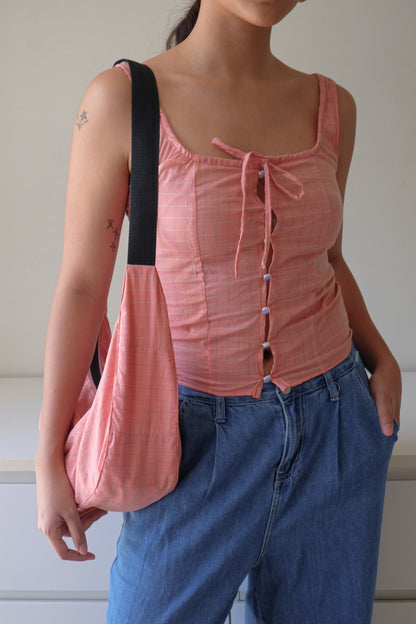 Amelie Top and Bag in Plaid Orange S-M