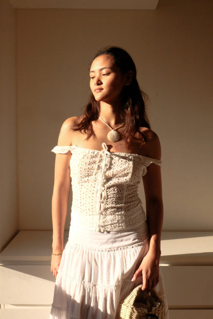 Amelie Top in White Eyelet (XS-L)