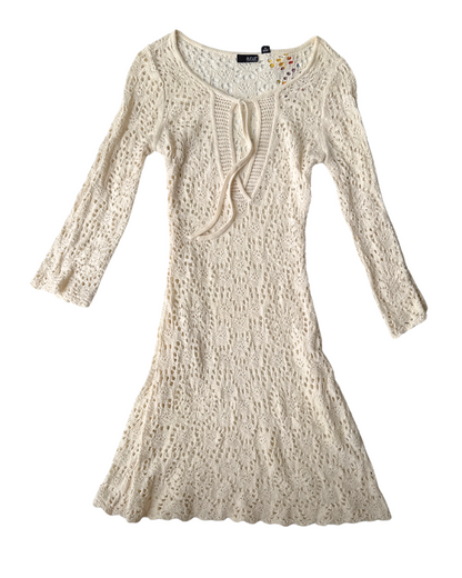 D21 Vintage Cream Crochet Dress