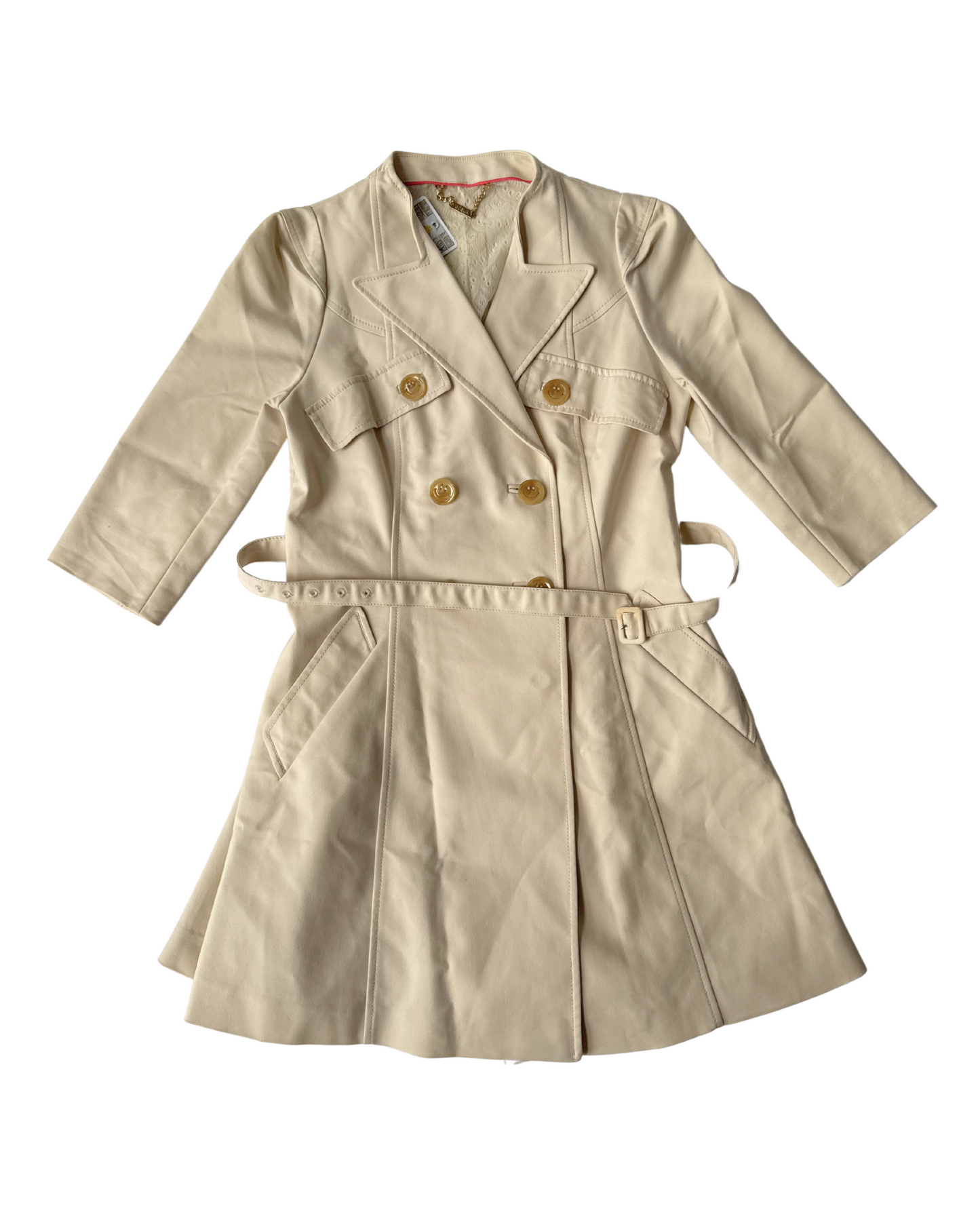 D20 Vintage Cream Trench Coat Dress