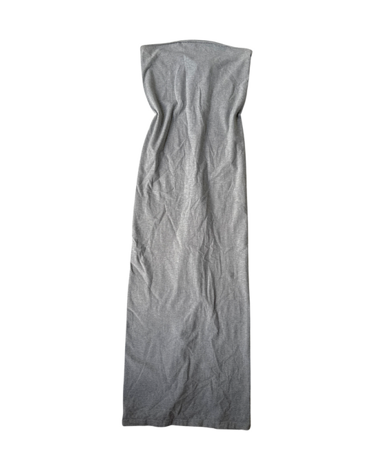 D33 Vintage Gray Bodycon Full Length Dress