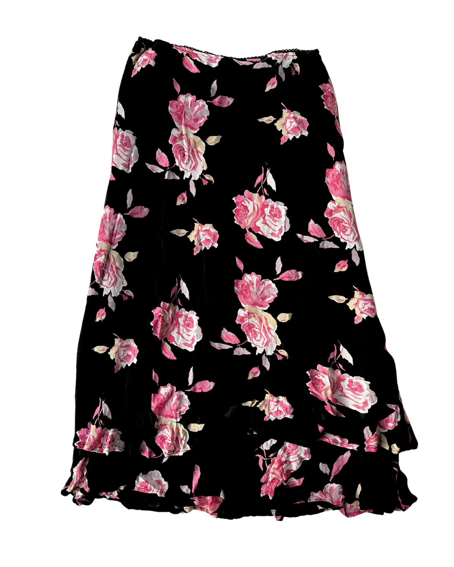 B9 Vintage Floral Silk Bias Skirt