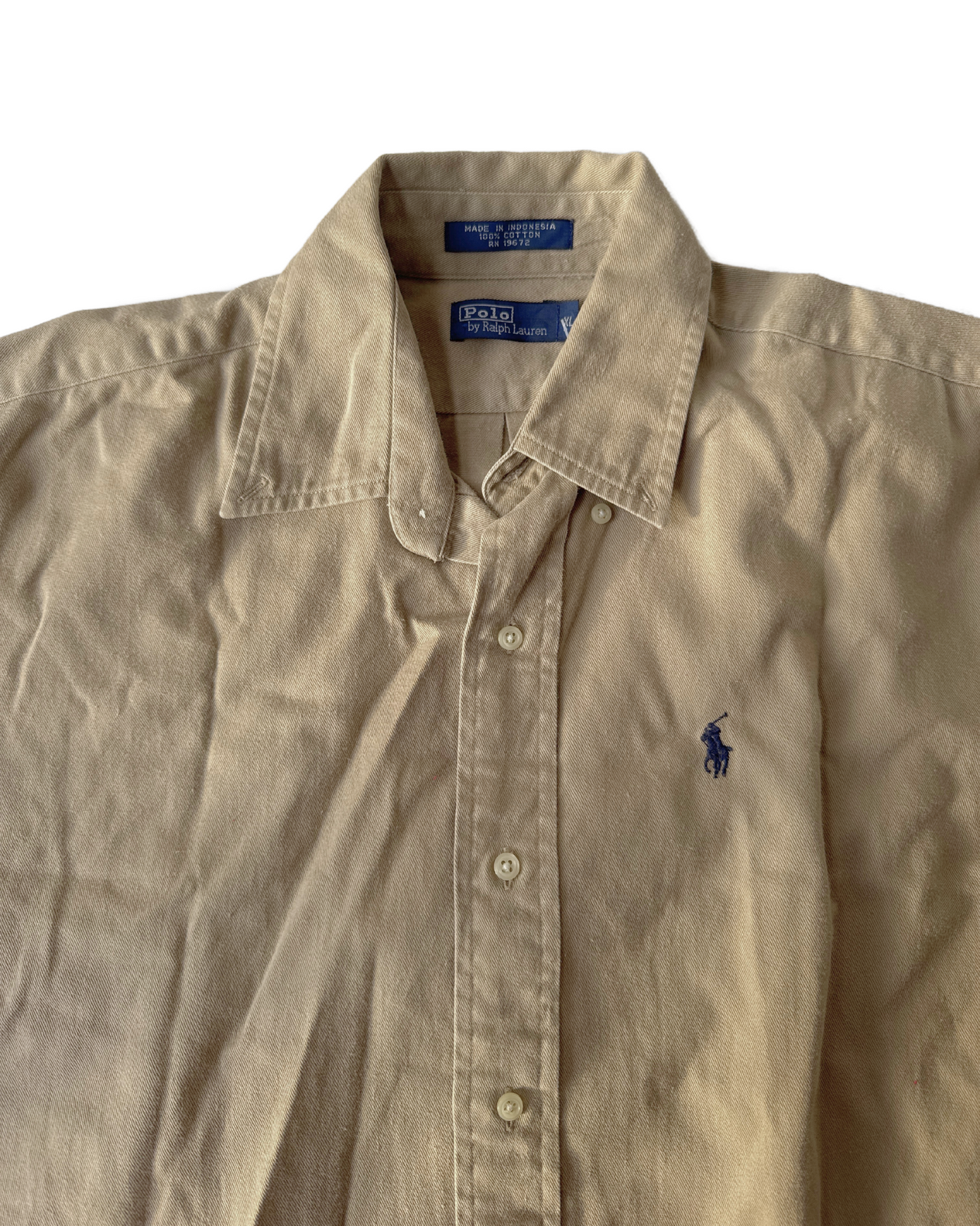 T57 Vintage Ralph Lauren Brown Button Down Polo Shirt