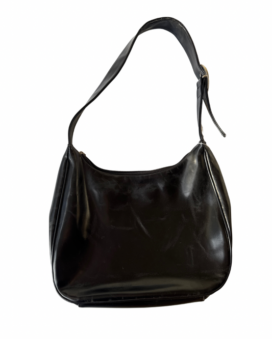 S05 Vintage Esprit Genuine Leather Black Shoulder Bag