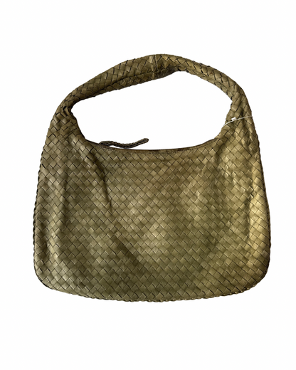 S03 Vintage Green Genuine Leather Weave Bag