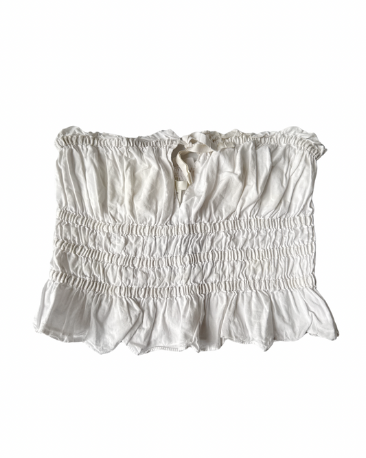 T44 Vintage Cotton Tiered Tube Top