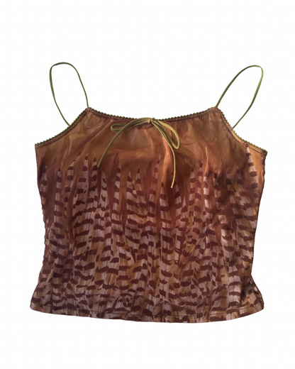 T11 Vintage Brown Printed Cami Top