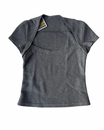 T19 Vintage Cotton Gray Sleeve Top