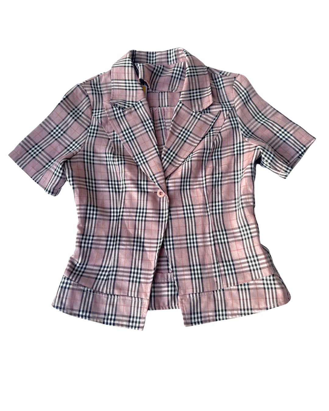 T24 Vintage Plaid Pink Blazer