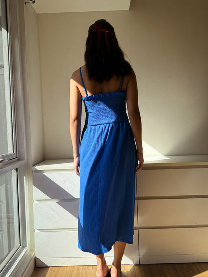 D48 H&M Blue Smocked Dress