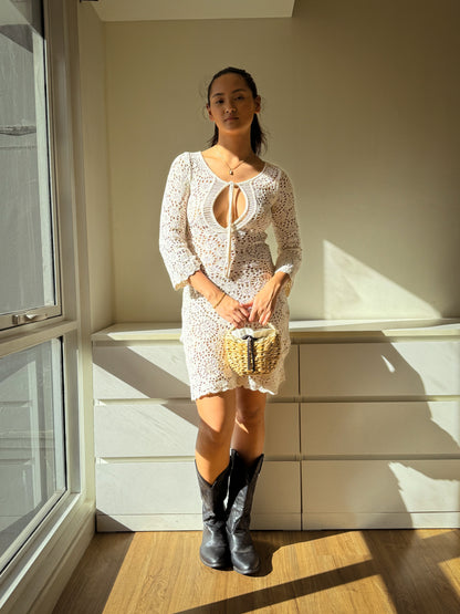 D21 Vintage Cream Crochet Dress