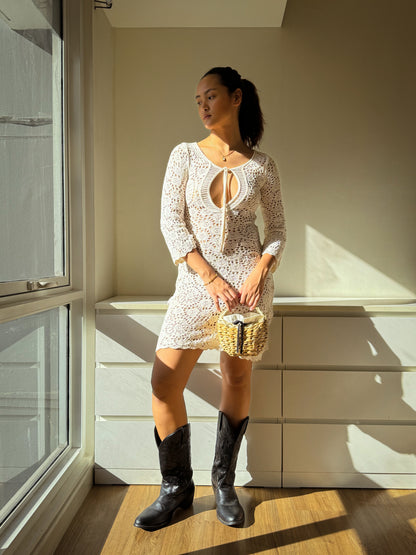 D21 Vintage Cream Crochet Dress