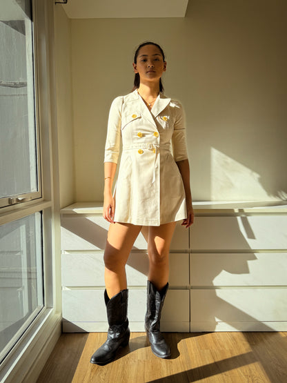 D20 Vintage Cream Trench Coat Dress