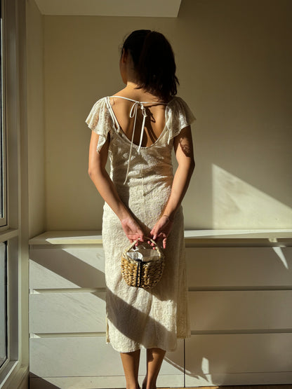 D18 Vintage Lace Cream Fairy Dress